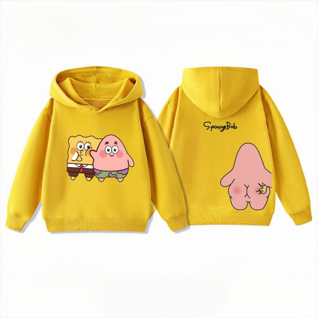 Potdemiel SpongeBob and Patrick Children's Hoodies 3-12Y, Sports Casual Cute, Autumn Winter Warm Hoodies