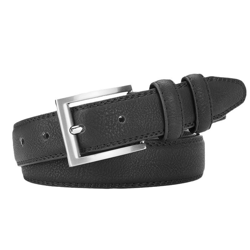 Belt Men'S Alloy Button Head Pin Buckle Belt Casual Men'S Belt Pu Belt