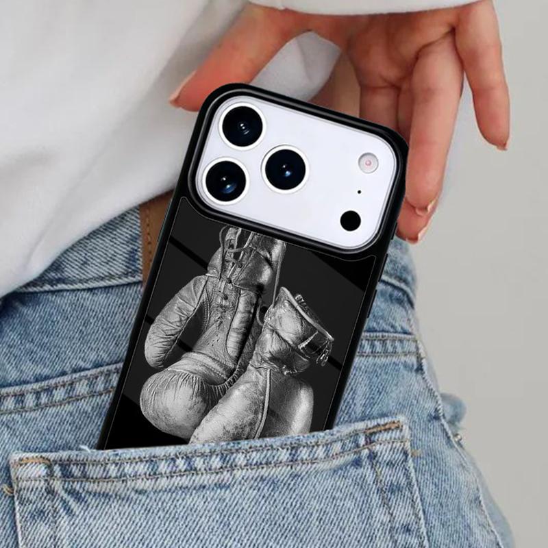 Boxing Gloves Phone Case for iPhone 16e 15 14 13 12 17 Pro Max Plus Air 17pro Cover Coque