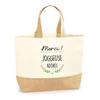 Beach Tote Bag - PLANETEE - Thank You Beloved Jogger - Natural Jute - Multicolored - Made In France