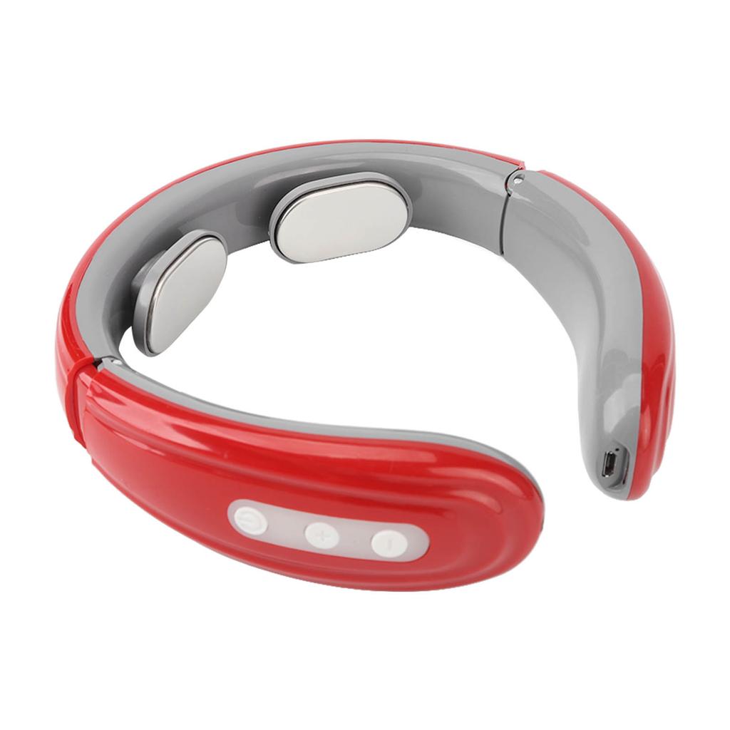 Elektrischer Impuls Nackenmassagegerät 6 Modi 9 Stärken Wiederaufladbare Nackenmassage-Maschine mit Elektrodenpflastern Rot