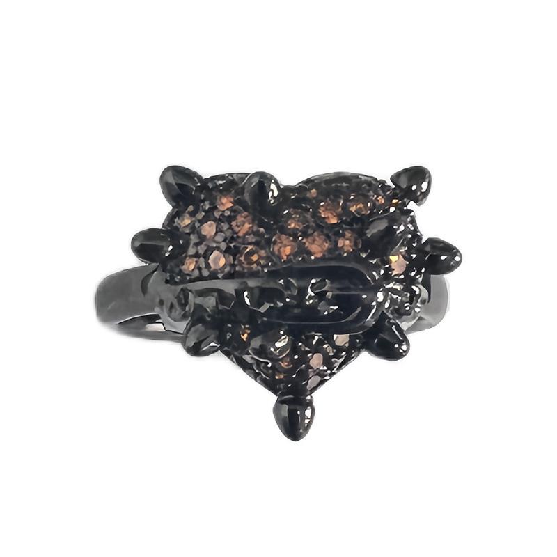 Folded Dark Love Irregular Stacking Open Ring Personality Retro Personality High Sense Niche Jewelry Ring