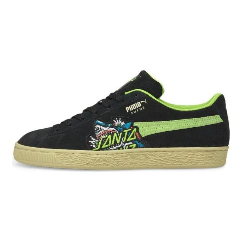 Santa Cruz x PUMA Suede Unisex Low Retro Skate Shoes Black Green 381905-01 35.5