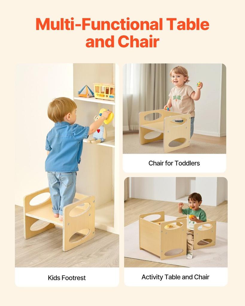 Weaning Table and Chair Set Montessori Kids Activity Table and Chair Wood
