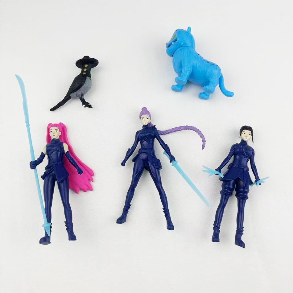 Anime Kpop Demon Hunters Action Figure Toys Derpys Tiger Ranimeumi Mira Zoey Sussy Figurine Doll For Fans Christmas Gift