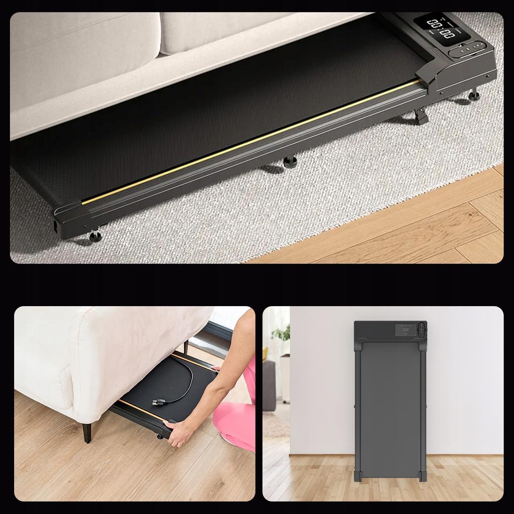 BIEŻNIA DOMOWA ELEKTRYCZNA KT-B2 Treadmill Walkingpad 120kg 15° Z LED Pilot