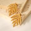 Simple Gold Leaf Earrings Hypoallergenic Titanium Steel Dainty Elegant Everyday Wear Non-Tarnish Ear Jewelry