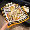 Geometric Colorblock Square Imitation Silk Scarf Women Satin Shawl Wrap Hijab Female Hair Band Luxury Headkerchief Echarpe