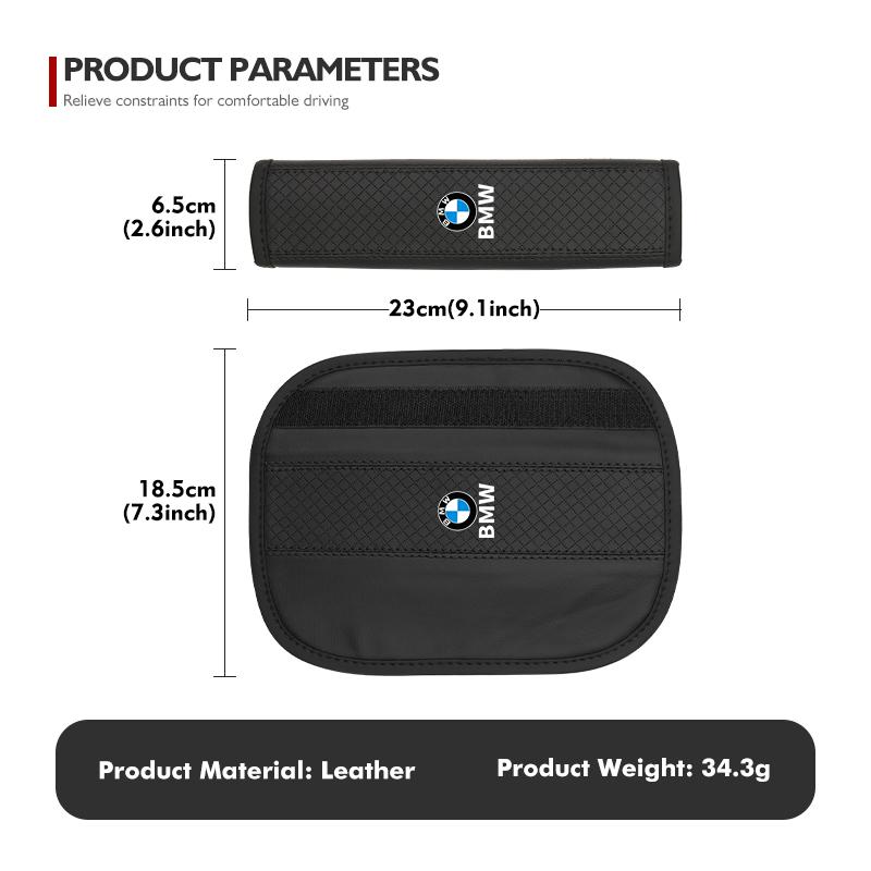 Leather Car Seat Safety Belt Soft Protector Shoulder Strap Pad For BMW X3 X5 M5 M3 E46 E90 E60 F10 E39 F30 E36 G30 E87 E70 ULXMV1
