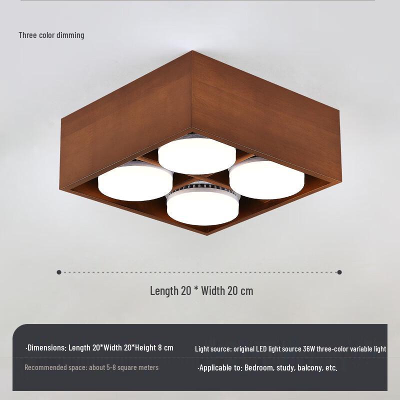 Wabi-Sabi Style Walnut Recessed Ceiling Light