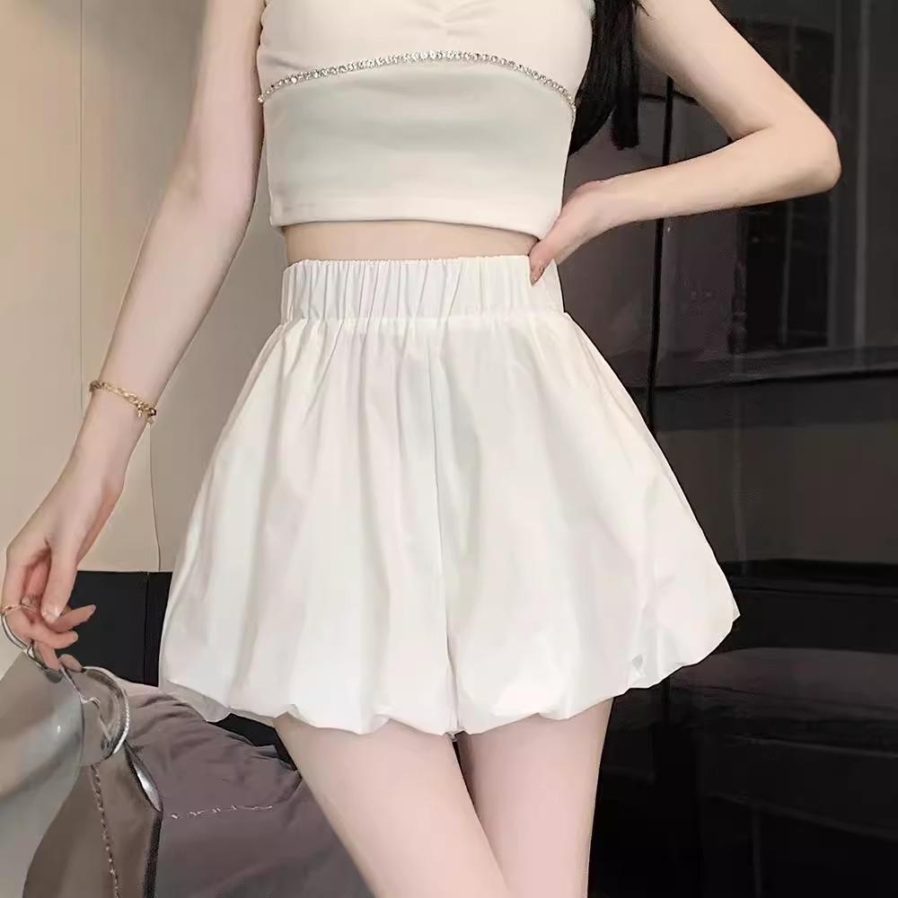 White Cloud High-Waist Slim Puffy Lantern Skirt 2024