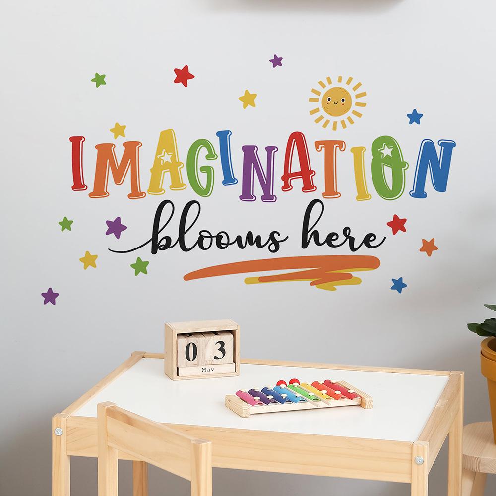 English Slogan Classroom Background Wall Beautification and Decoration Wall Stickers