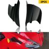 2x Black Side Motorcycle Winglets Air Deflector Fin Spoiler Cover Trim ABS