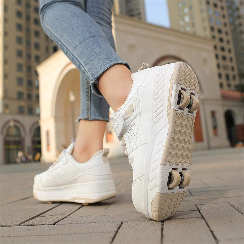 Dětské čtyřkolové sportovní boty, odnímatelné ploché boty, dětské bruslařské a kolečkové bruslení