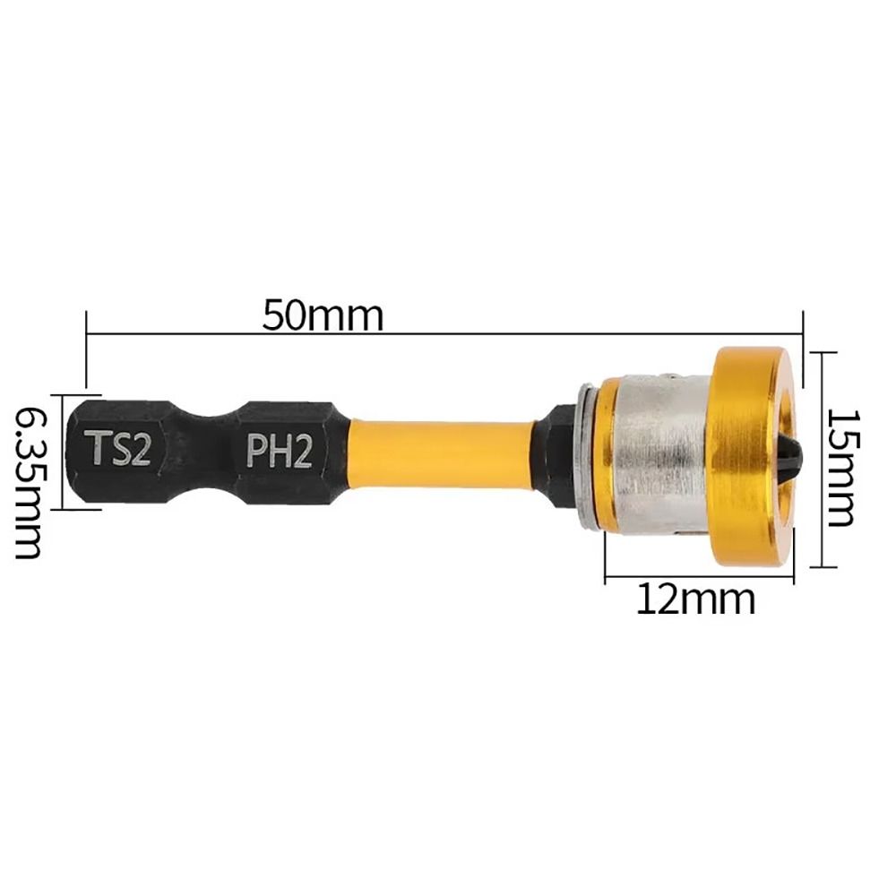 5Pcs Magnetlc Collar Positioning Screwdriver Bits Hex 50mm Plasterboard Locating Screws Alloy Steel Gypsum Board Screw Bits