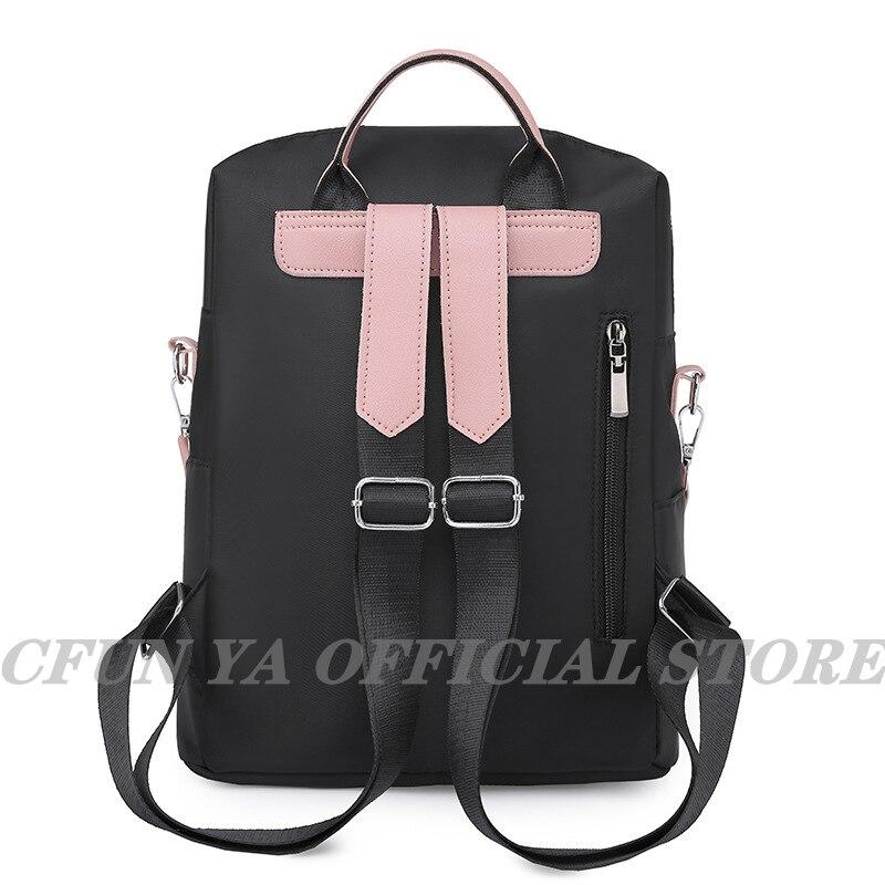 Black Women's Backpack School Bags Oxford Waterproof Anti-Theft Backpacks Casual Travel Female Handle Bag Rucksack