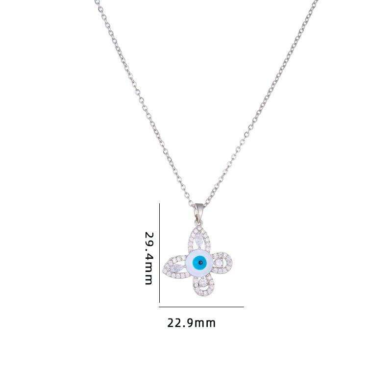 Simple Round Butterfly Zircon Pendant Necklace Stainless Steel Fashion Geometric Choker Jewelry Party Gifts For Women Girls