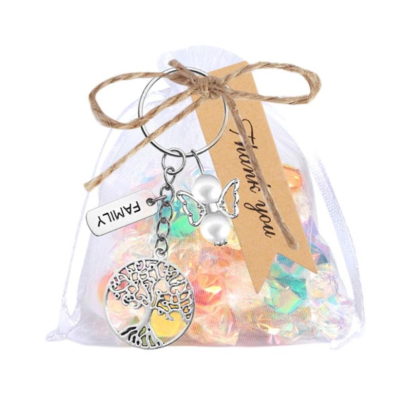 12 Set Tree Charm Key Holdera Hanging Pendant Alloy Texture Trees Keychain Perfect for Jewelry Making and Craft Projects