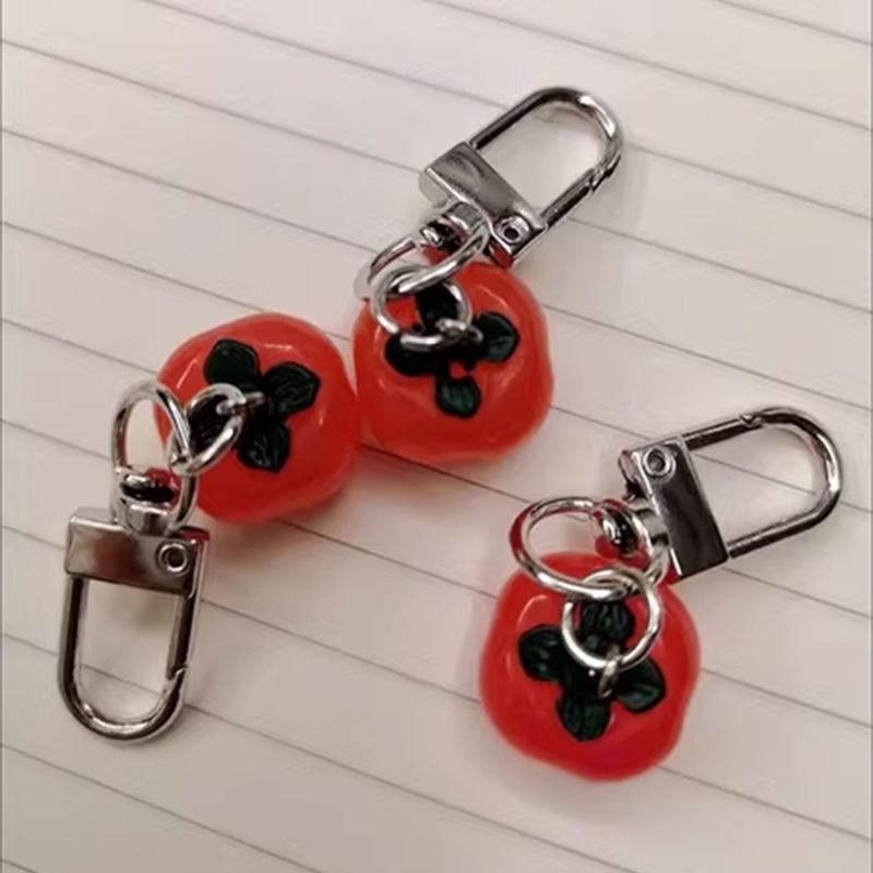 Eye catching Key Chain Charm Pendant Delicate Bag Charm Dainty Persimmon Decoration Keychain for Fashion Enthusiasts