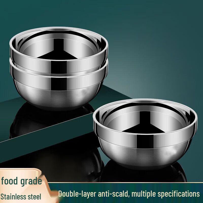 NHZHIW Double-Layer Stainless Steel Anti-Scald Bowl