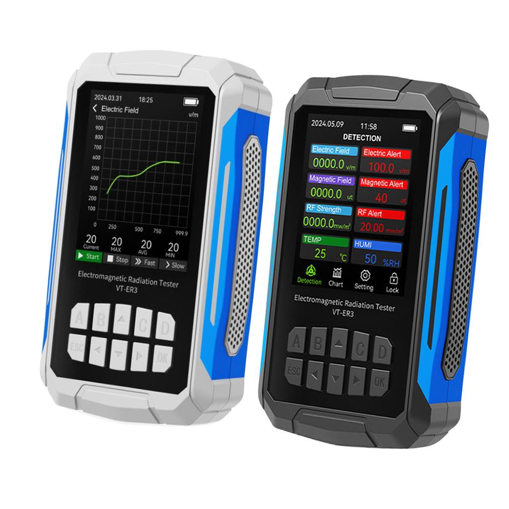 Electromagnetic Field Radiation Detector 2.8in TFT Color Display Rechargeable 5 In 1 Radiation Dosim