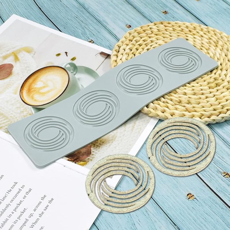 Geometric Pattern Mold, 3D Hollow Spiral Mold Silicone Fondant Candle Mold for Cake Cupcake Food Decorations (F_12x3.28x0.08inch)