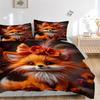 3-teiliges Anime-Fuchs-Bettwäscheset - Enthält einen Bettbezug und zwei Kissenbezüge (Kein Kern) - Heimdekoration, Festivalgeschenk, Polyesterstoff, Geeignet