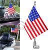 Harley Gold Wing Rear Luggage Rack with American Flag & Flagpole for XL883 Big Glide & Road King