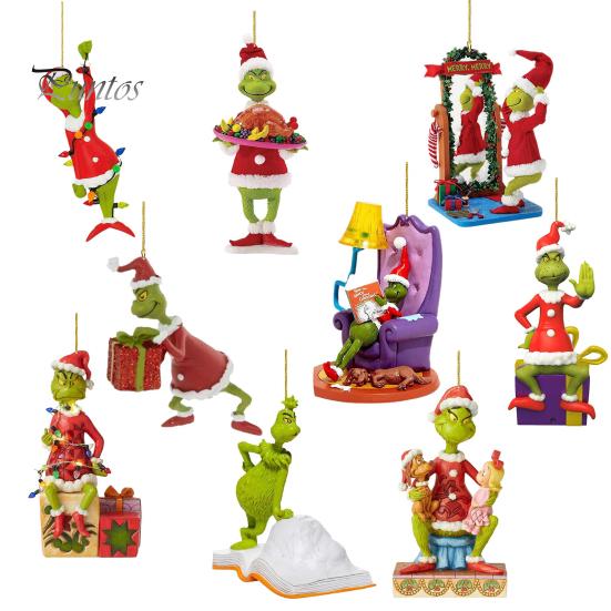 Vánoční zelený skřítek přívěsek Akryl 2D plochý závěsný ornament Santa oblek Zelený skřítek závěsný dekor pro ozdobu dveří na stromě