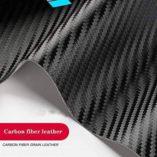 Duoles 4Pcs Door Sill Protector Reflective 4D Carbon Fiber Leather Sticker Door Entry Guard Stickers Scuff Plate Stickers for Ford Escape