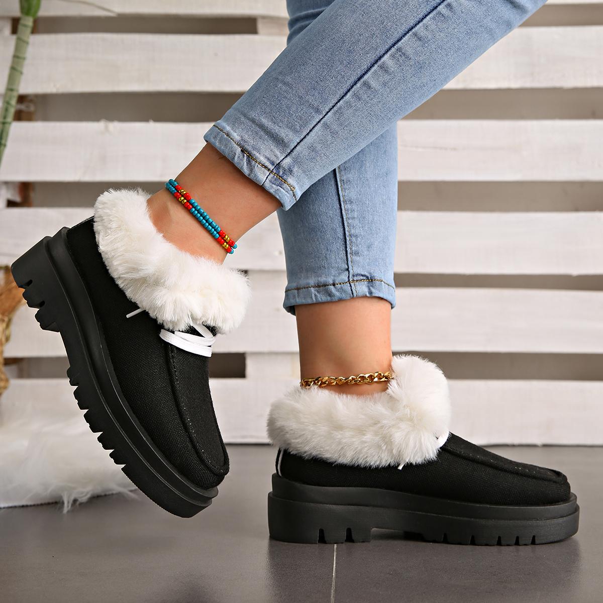 

Мода 2024 Новые зимние меховые женские сапоги Повседневная мода Плюшевые теплые щиколотки для женских зимних сапог 42 чёрный