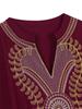 EDOLYNSA Wine Red Women Embroidered Kaftan Robe Long Dress Outfit Soft Boho Vacation Relaxed Beach Wear Lounge Wear Moo Moo Dress Q1654