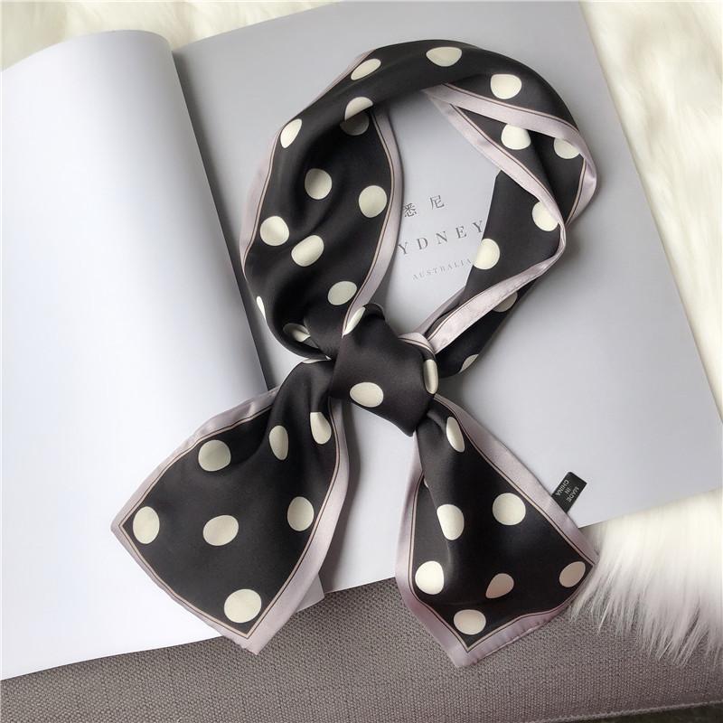 Print Flower Small Scarf For Women Handle Bag Ribbons Fashion Head Scarf Small Long Skinny Scarves Headbands