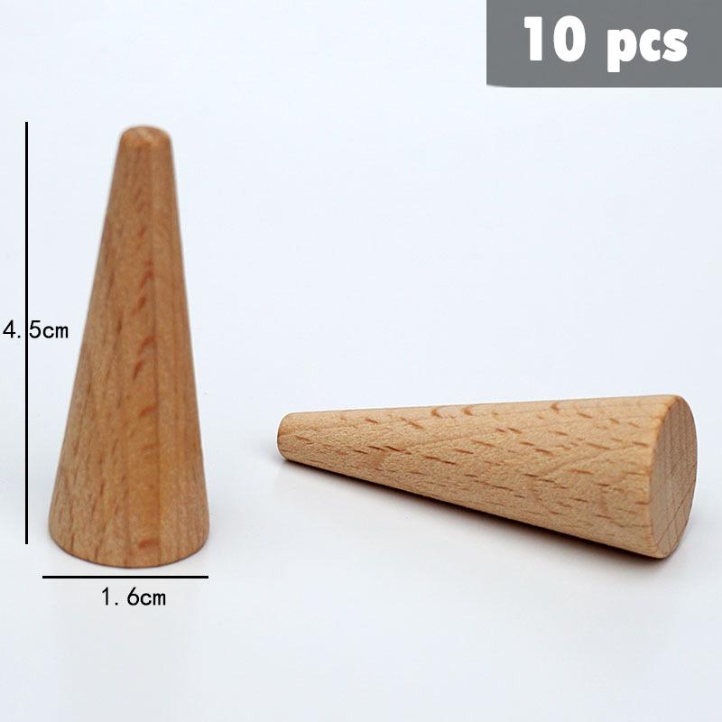 Kids Wooden Constructor Unfinished Rainbow Blocks Loose Parts Montessori Sensory Toys Droplets Cones Mushrooms Creative Blocks