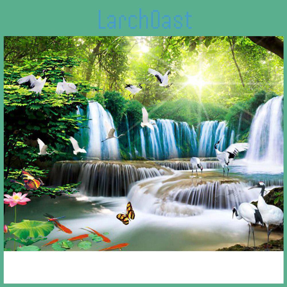 Drill Diy Diamond Full Painting Landscape Waterfall Diamond Embroidery Scenery Rhinestone Painting