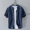 Men's 2021 Summer Cotton & Linen Retro Stand-Up Collar Short-Sleeve Shirt