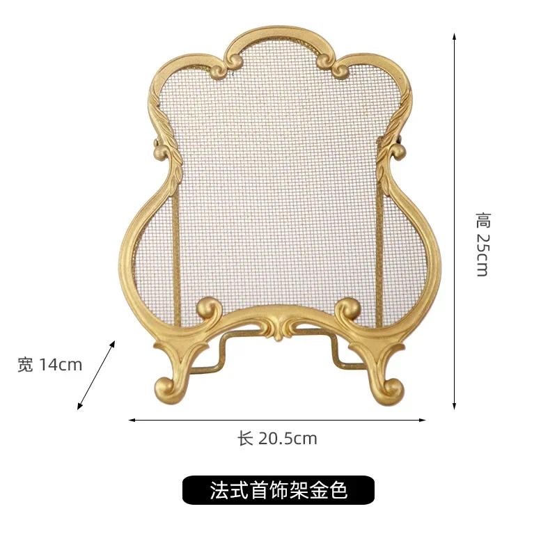 

Ретро-органайзер для украшений из золотистого железа, держатель для хранения колец и сережек Nordic Palace Creativity, вертикальная металлическая полка для демонстрации
