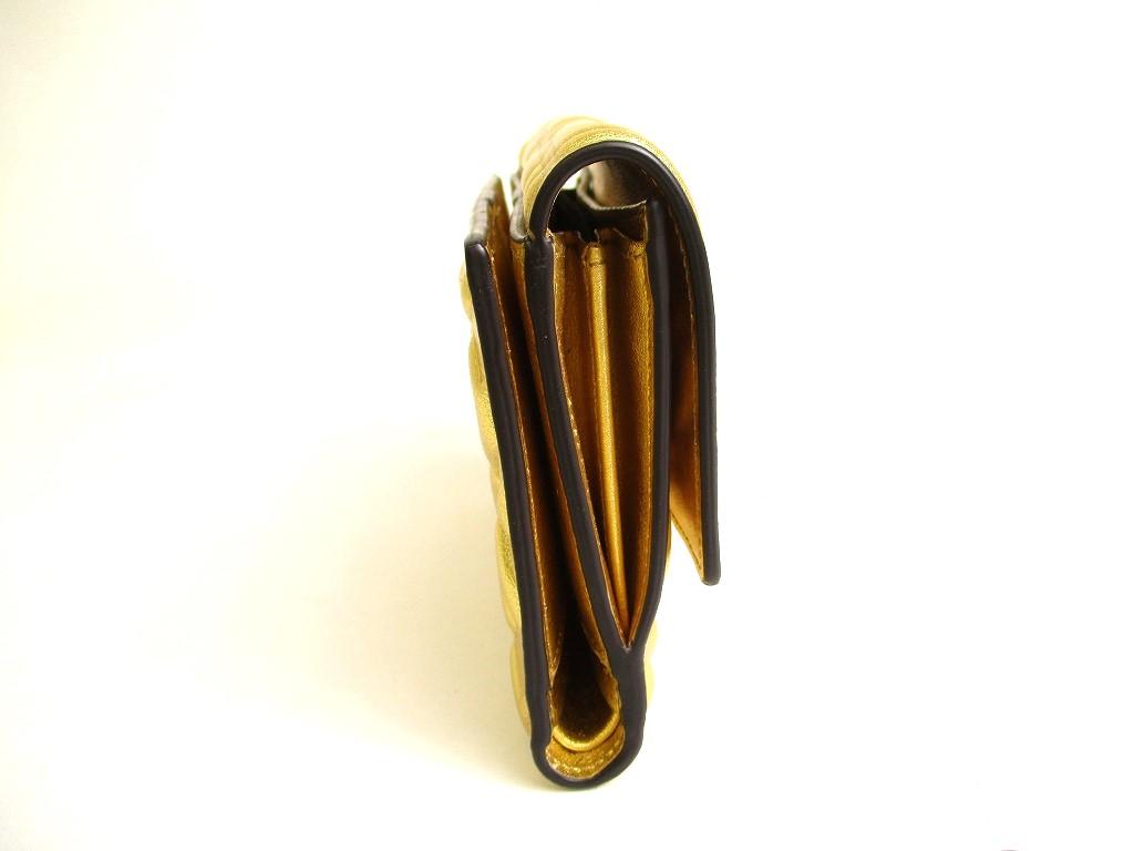 Authentic FENDI Zucca Gold Leather Bifold Wallet Conpact Wallet #9708  Refurbished
