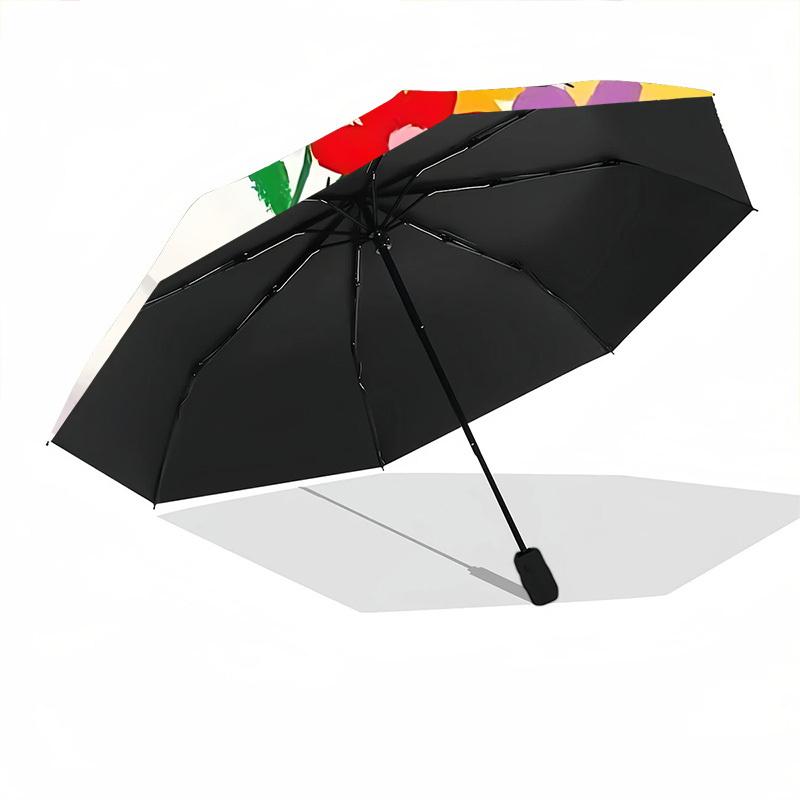 1pc Cat Flowers Automatic Opening/Closing Folding Umbrella with 8 Ribs, Portable Sunshade Umbrella Birthday and Holidays gifts yy250105107