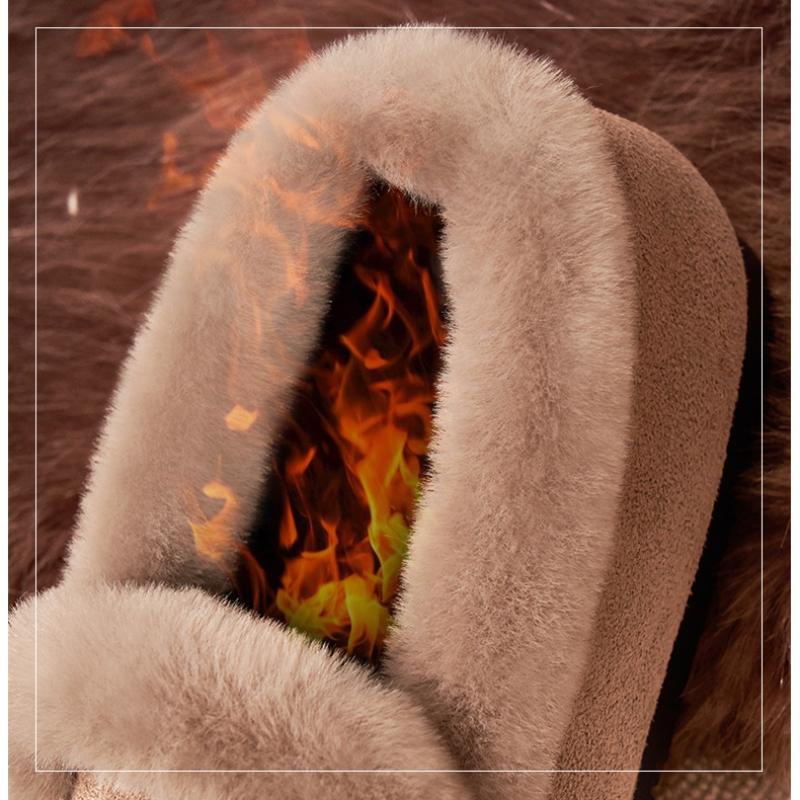 Furry Shoes for Women, Fleece Cotton Slippers, Fleece Lamb Edamame Shoes, Women's Home Shoes