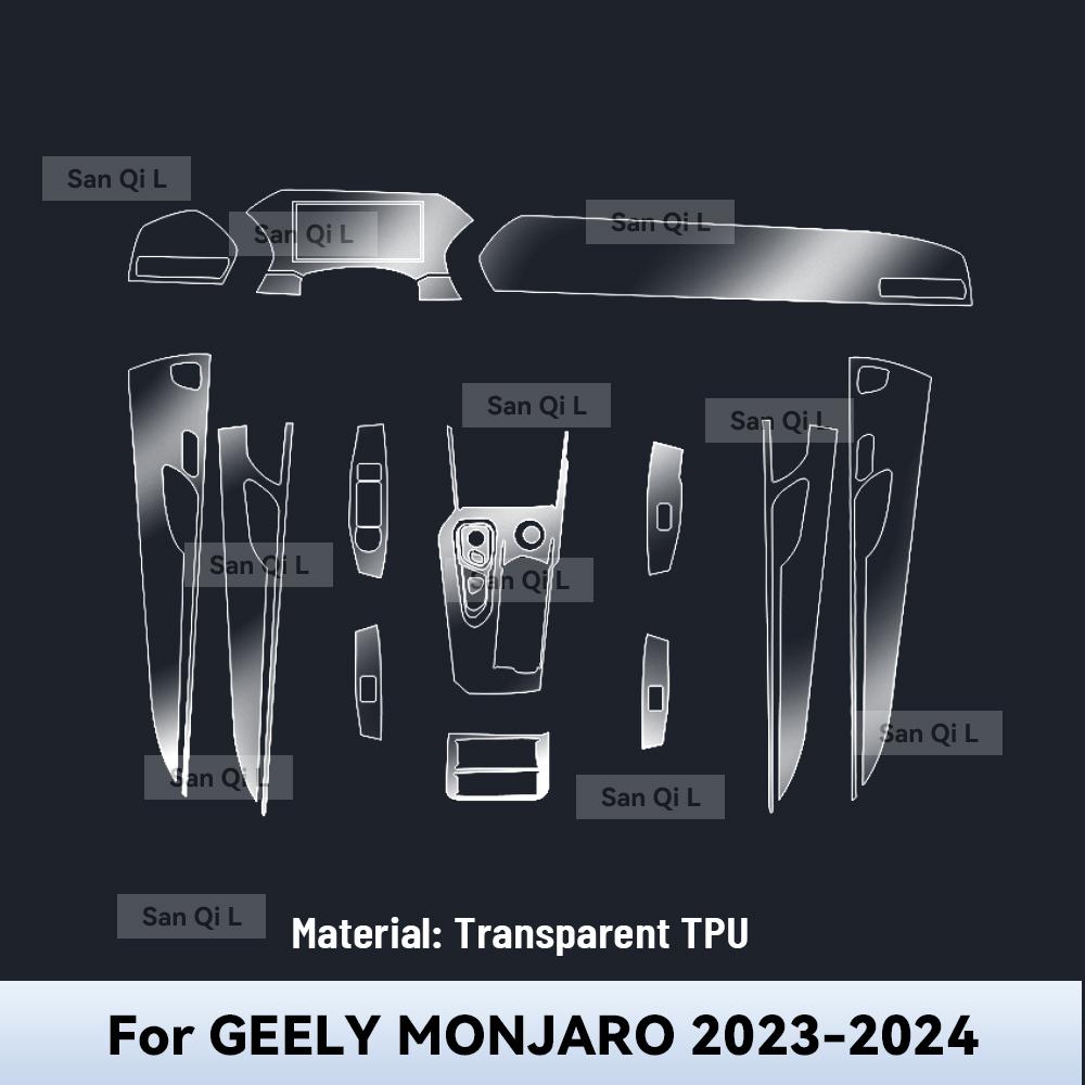 

Transparent TPU For GEELY MONJARO 2024 Car Center Console Media Dashboard Navigation Anti-scratch Protector Interior Film Right rudder driving