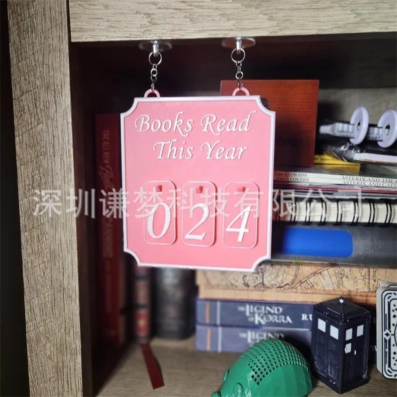 Vintage Style Hanging Bookshelf Counter For Tracking Books Read This Year, Decorative Bookish Home And Library Ornament
