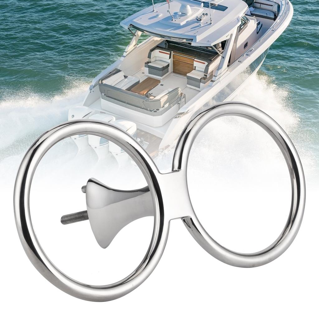 316 Stainless Steel Double Ring Cup Holder Drink Beverage Holder for Marine Boat Yacht Car RV