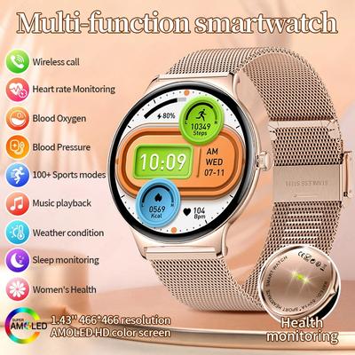 SACOSDING 2026 Nuevo Smartwatch para Mujer Pantalla Amoled Relojes Deportivos de Fitness Llamada BT Smartwatch Digital Reloj de Pulsera Ultradelgado Mujer