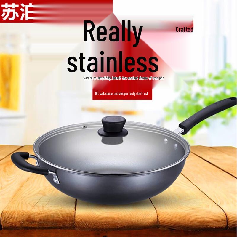 Supor 34cm Cast Iron Wok with Assist Handle