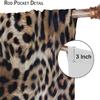Leopard Print Curtains Brown Cheetah Wildlife Art Printed Window Drapes Bedroom Kitchen Decor Fabric Set Panel Curtain Blackout For Made Of Polyester
