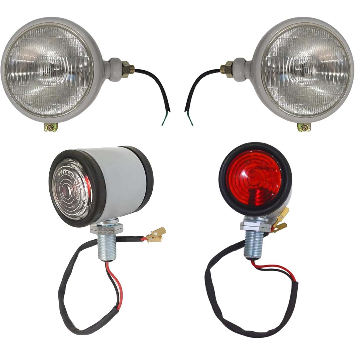 APSMOTIV Headlight and Butler Light Assemblies with 12V Bulb for Compatible With Ford Tractors 2N, 9N, 8N, 600, 800 Grey Tractor Butler 310066F
