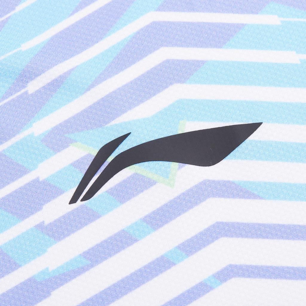 Li Ning Provincial Team Competition Series Color Block V-Neck Sweat-Wicking Sports Short Sleeve T-Shirt Unisex Tops Standard-White AAYU141-2