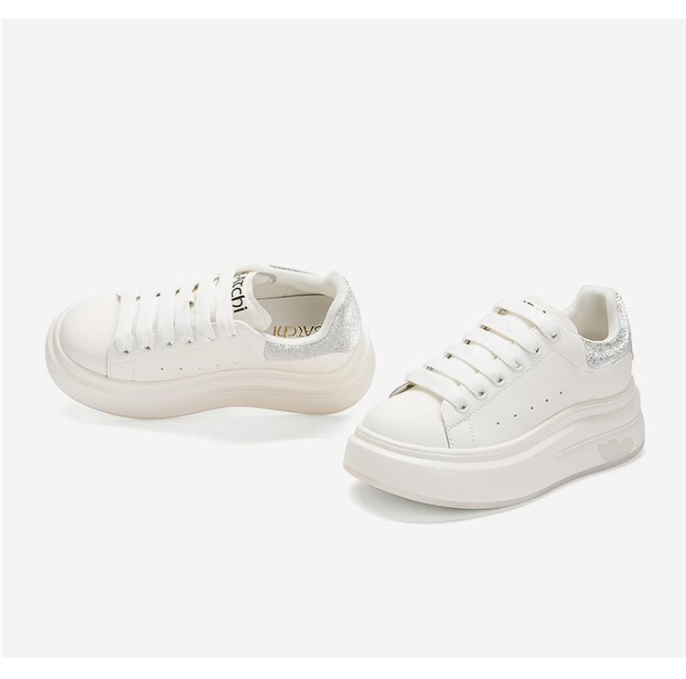 Sweet Cool Color Contrast Little White Shoes