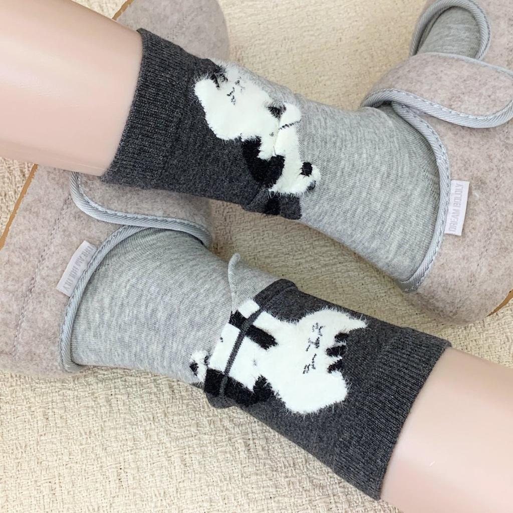 New Spring/autumn Mid-calf Socks Cute Comfortable Flocked Cat-themed Seamless Socks for Women